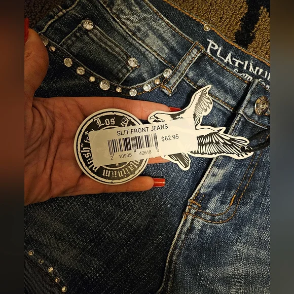 Platinum Plush slit front jeans - Picture 6 of 13